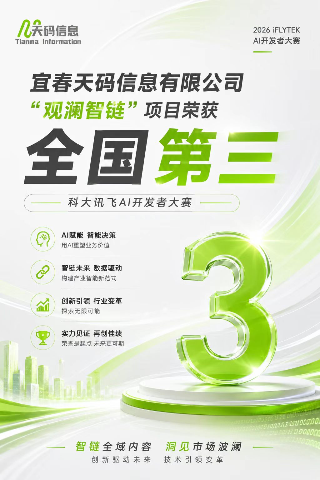 全国第三名荣誉